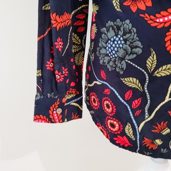 ☆LOFT LONG SLEEVE BLOUSE THIN FLOWY SMALL FLORAL - Picture 3 of 8